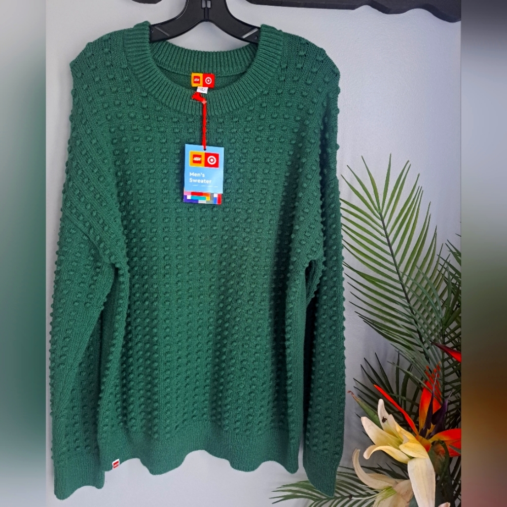 Lego /Target Green Bobble Stitch Chunky Sweater #New
